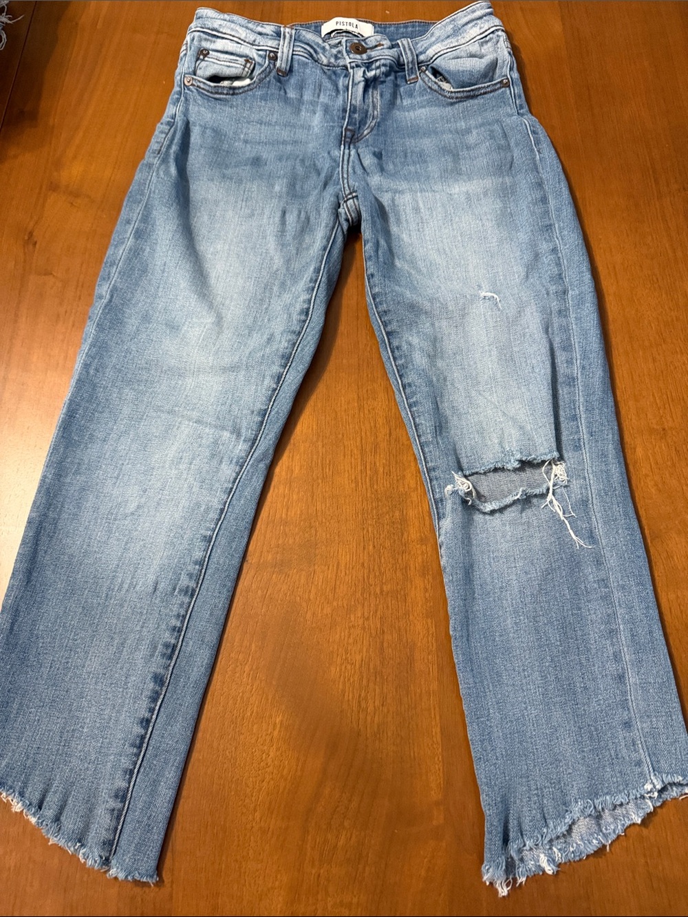 Pistola Light Blue Denim Jeans with Bronze Button